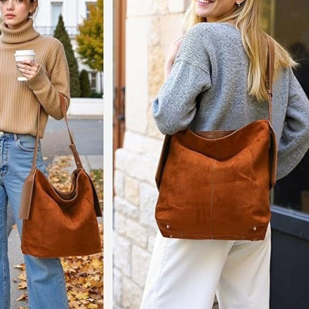 Suede Hobo Shoulder Bag NWT